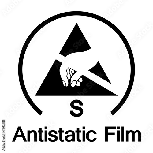 Antistatic Film Symbol Sign, Vector Illustration, Isolated On White Background Label .EPS10