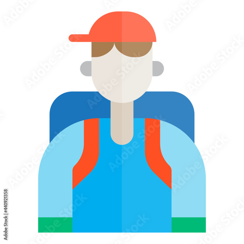 tourist flat style icon