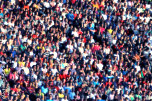 Fototapete Blurred crowd of spectators in a stadium
