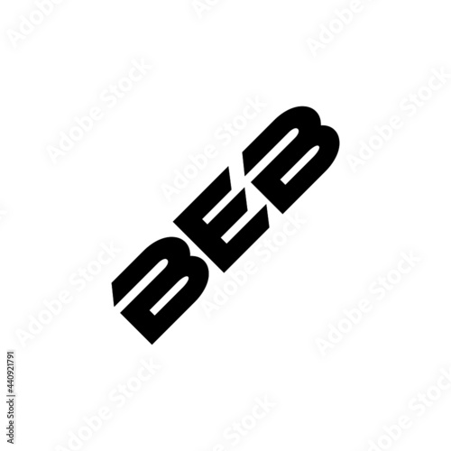 BEB letter logo design with white background in illustrator, vector logo modern alphabet font overlap style. calligraphy designs for logo, Poster, Invitation, etc.