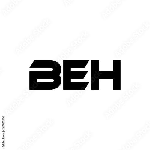 BEH letter logo design with white background in illustrator, vector logo modern alphabet font overlap style. calligraphy designs for logo, Poster, Invitation, etc. © Aftab