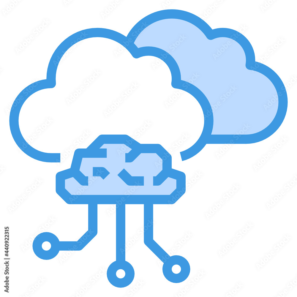Cloud Computing blue outline icon Cloud Computing blue outline icon