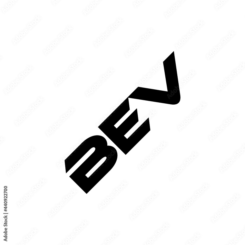 BEV letter logo design with white background in illustrator, vector logo modern alphabet font overlap style. calligraphy designs for logo, Poster, Invitation, etc.