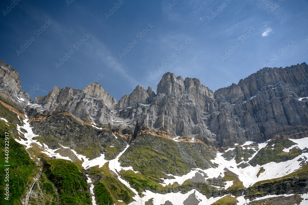 impressive peak of Bifertenstock in Glarus Alps