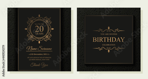 Dark ornament style birthday card