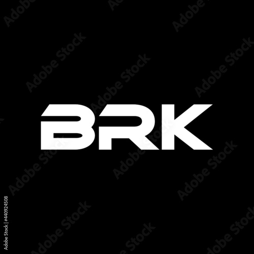 BRK letter logo design with black background in illustrator, vector logo modern alphabet font overlap style. calligraphy designs for logo, Poster, Invitation, etc.