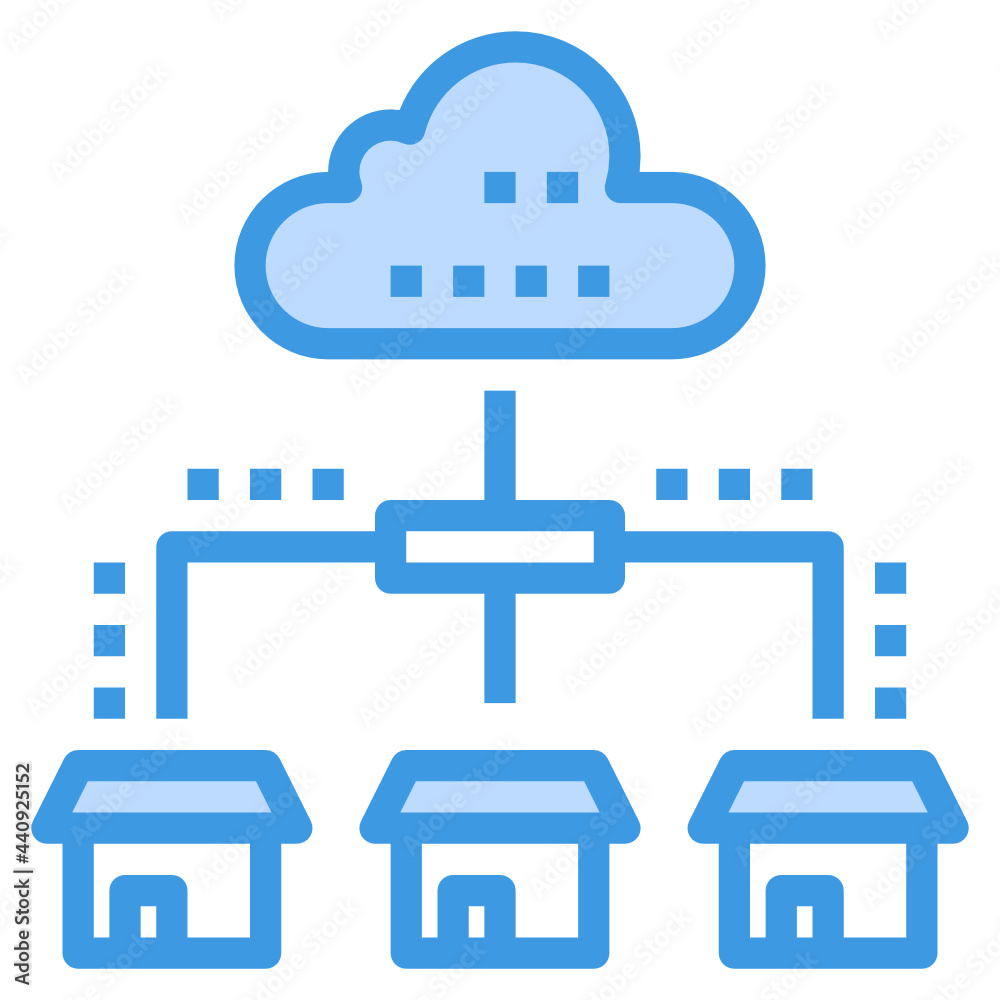 Cloud Computing blue outline icon Cloud Computing blue outline icon
