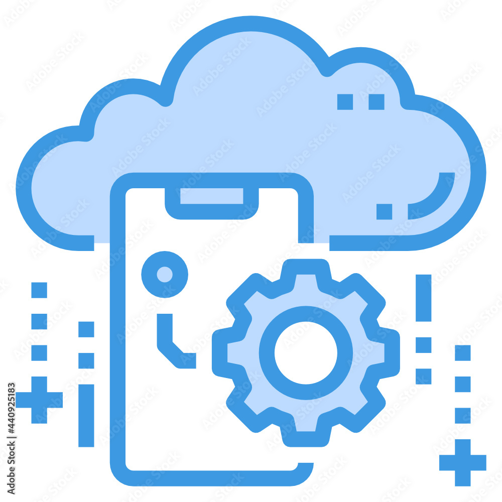 Cloud Computing blue outline icon Cloud Computing blue outline icon