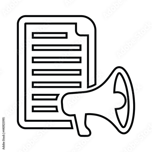 Ad, newspaper, promotion outline icon. Line art vector.
