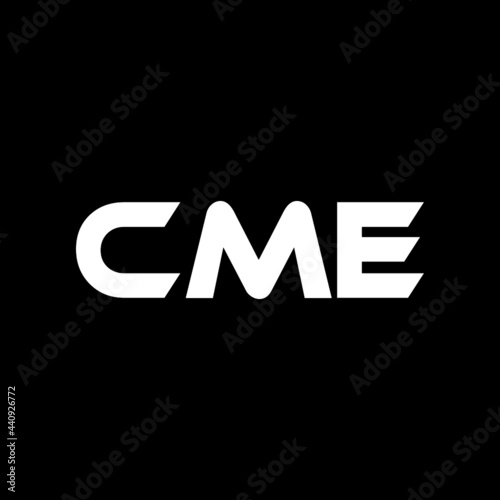 CME letter logo design with black background in illustrator, vector logo modern alphabet font overlap style. calligraphy designs for logo, Poster, Invitation, etc.