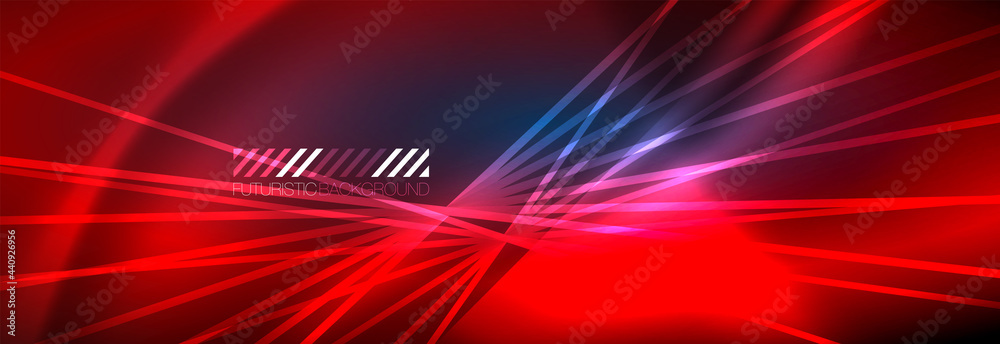 Fototapeta premium Neon dynamic beams vector abstract wallpaper background. Wallpaper background, design templates for business or technology presentations, internet posters or web brochure covers
