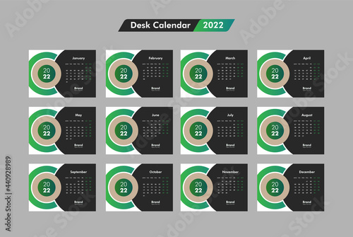 Desk Calendar 2022, Creative Calendar Template Design