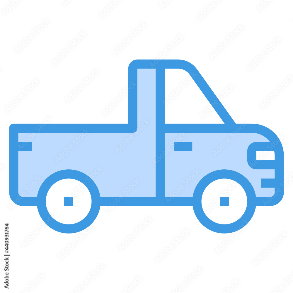 Pickup Truck blue outline icon Pickup Truck blue outline icon