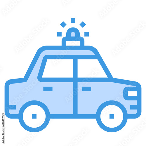 Police Car blue outline icon