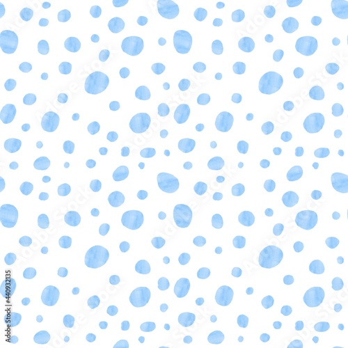 Seamless pattern water drops hand-drawn aquarelle watercolor digital illustration