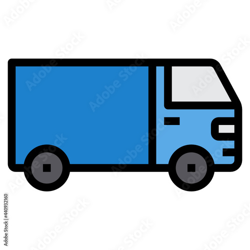 Cargo Van filled outline icon