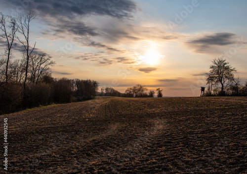 Country landscape in sunshine Germany