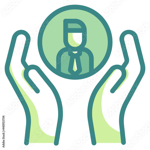 facilitate blue line icon