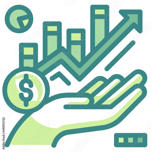 profitability blue line icon