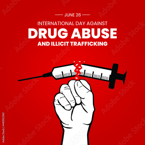 Vector Illustration of International Day against Drug Abuse and Illicit Trafficking.