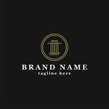 Law firm lawyer services, luxury vintage crest logo Premium Vector