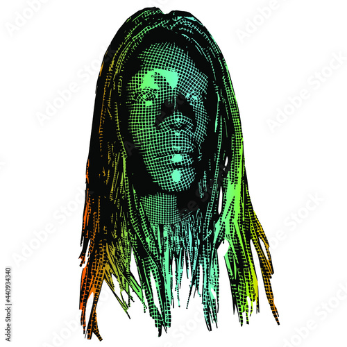 Wow pop art face. Sexy emotion girl Vector colorful 3d greed background cartoon