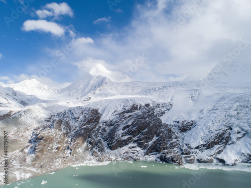 Wallpaper Mural Aerial view of glacier mountains and lagoon in Tibet,China Torontodigital.ca