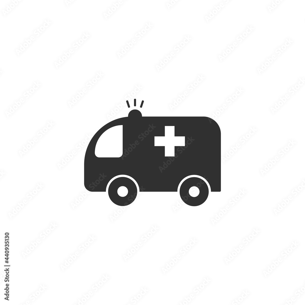 Ambulance car icon or sign isolated on white background.Vector illustration isolated on white background. Ambulance car icon or sign isolated on white background.Vector illustration isolated on white background.