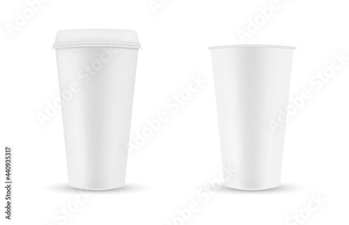 Wallpaper Mural Blank realistic cup mockup.Vector illustration isolated on white background. Torontodigital.ca