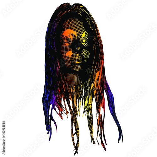 Wow pop art face. Sexy emotion girl Vector colorful 3d greed background cartoon