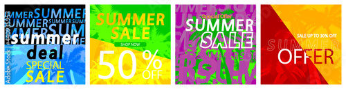 Summer Sale banner design template set on isolated background. photo