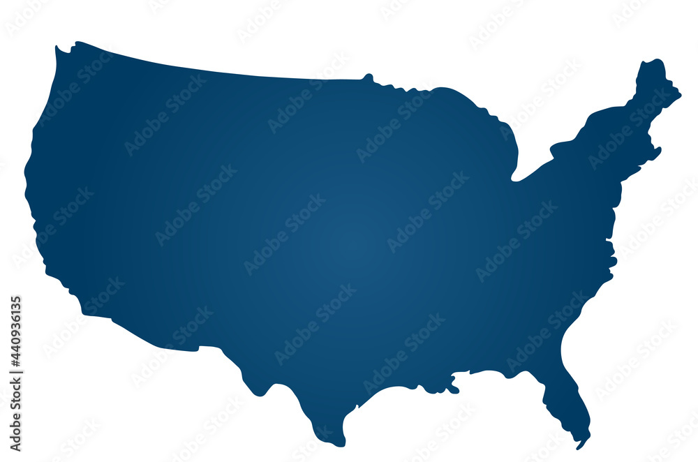 The shape of the United States territory. Vector illustration.