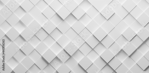 White Tile Style Background. Abstract square mosaic 3D Illustration. photo