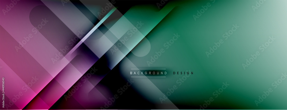 Fototapeta premium Abstract background. Shadow lines on bright shiny gradient background.