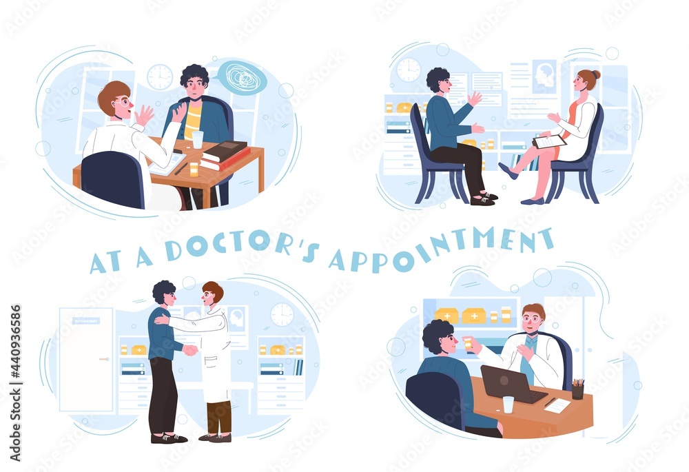 Professional medical treatment. Therapist consultation. Doctor appointment.