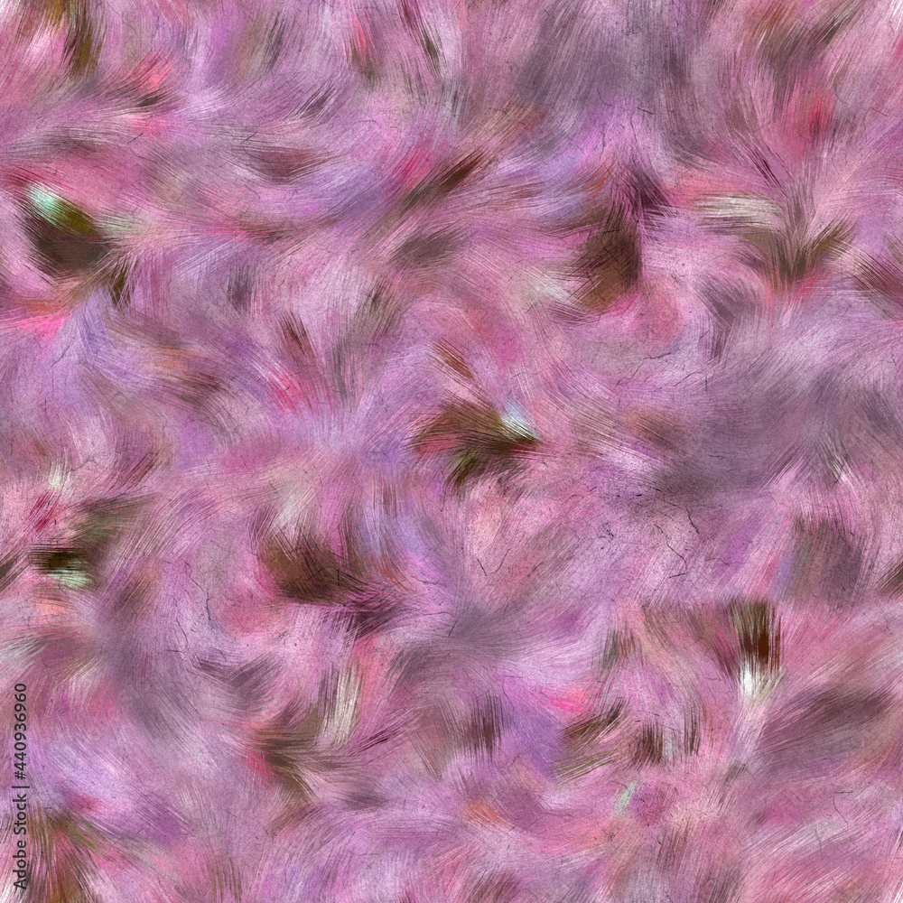 Obraz premium Seamless faux digital painted floral pattern print. High quality illustration. Procedural painting with realistic brush strokes in impressionistic style. Abstract art for surface design and print.