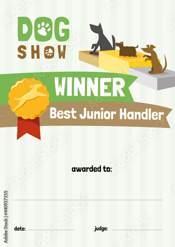 Dog show Winner certificate - Best Junior Handler photo