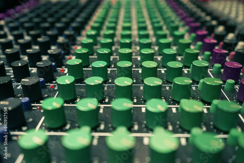 Audio Mixing Board using for balancing audio.
