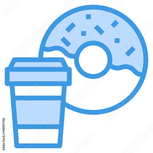 Fastfood blue outline icon