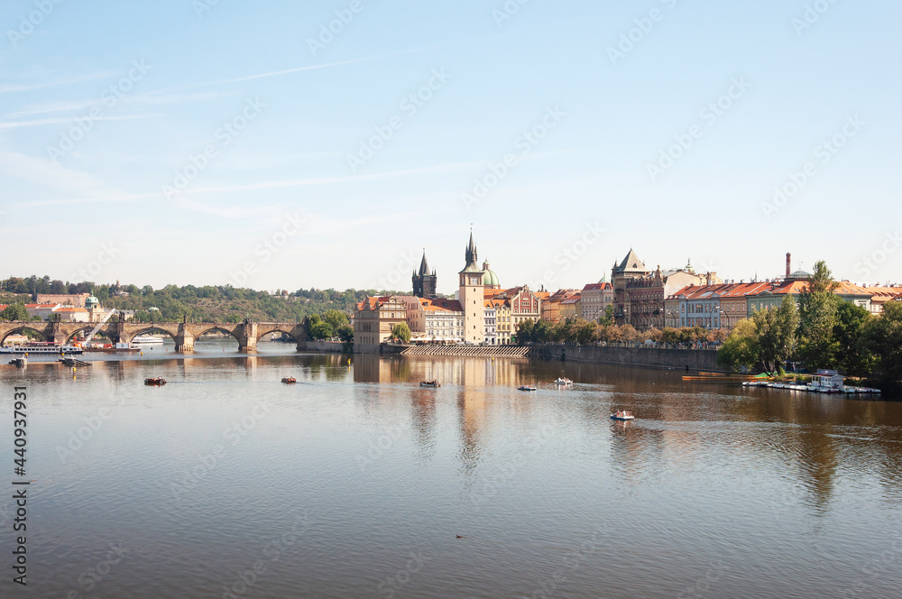 Vltava river in center of Prague