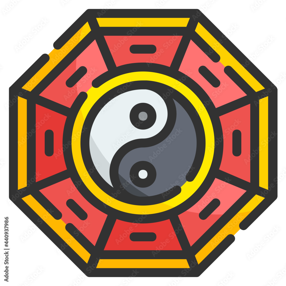 yin yang line icon yin yang line icon