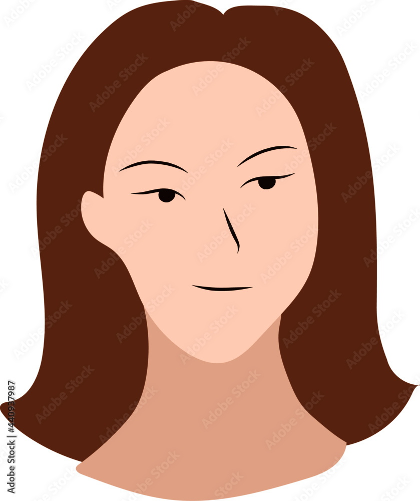 Arrogant girl expression portrait vector