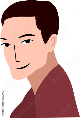 Young man side profil portrait vector