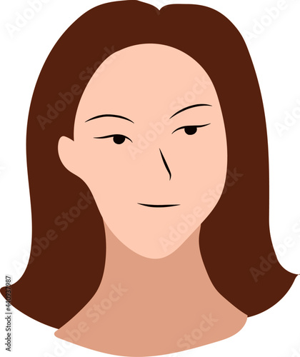 Arrogant girl expression portrait vector