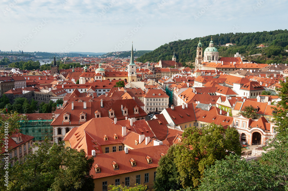 Red roofs in Prague, Czech Republic