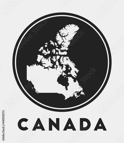 Free Download Canada icon. Round logo with country map and title. Stylish Canada badge with map. Vector illustration. - GFXLoad