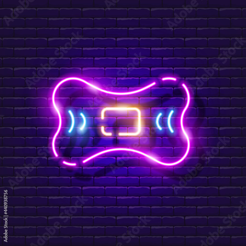 Slimming massager neon sign. Losing weight at home. Sports concept. Vector illustration for design.