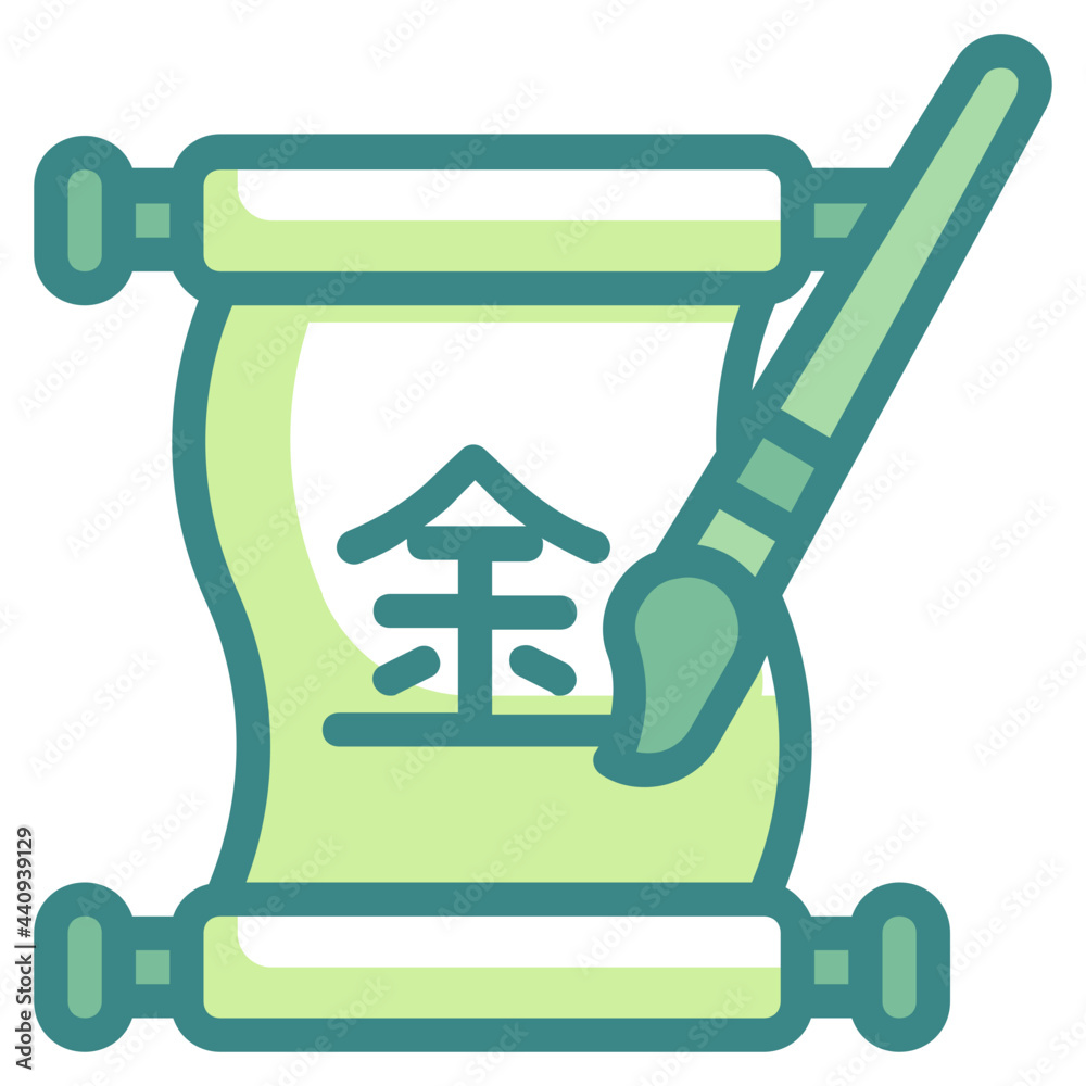calligraphy china blue line icon calligraphy china blue line icon