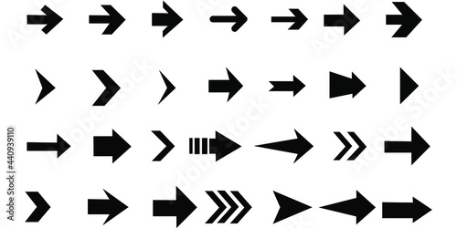 Set arrows flat icons. Vector simple flat icon.