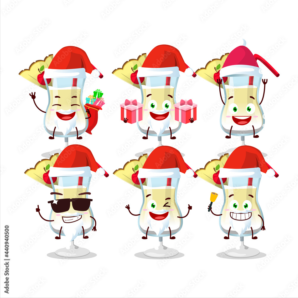 Santa Claus emoticons with pina colada cartoon character Santa Claus emoticons with pina colada cartoon character